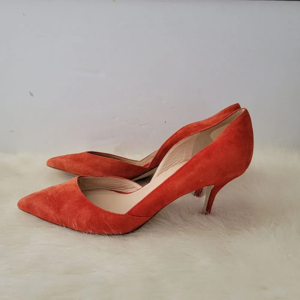 j. crew made in Italy D'orsay suede pump wmns sz 9.5 rust